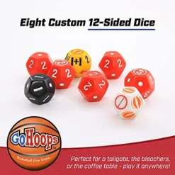 Zobmondo!! GoHoops Basketball Dice Game, Play Basketball Anywhere With Fun, Portable Custom Dice Set For Adults And Kids Ages 6+ -Classic Board Game Shop 514PfiqiNoS