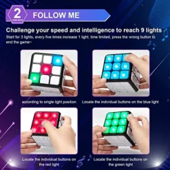 Flashing Cube Electronic Memory & Brain Game, RCPLAGA 7-in-1 Handheld Game For Kids, Smart Music Game Cube For Kids Boys And Girls, Fun Gift Toy For Kids Ages 6-12 Years Old -Classic Board Game Shop 514UJqcNRAL