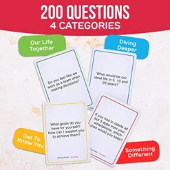 200 Couples Conversation Cards - Enjoy Better Relationships And Deeper Intimacy - Dating Card Game For Adults - Fun Couples Game For Date Night, Valentine Card Games For Couples -Classic Board Game Shop 515MWaVwJ2L