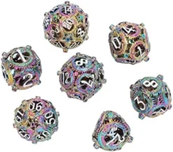 7Pcs Hollow Dice Kit,Copper Stool Portable Rolling Sculpting Metal Polygonal Dice Kit Suitable For Chessboard Games (Bloodstained) -Classic Board Game Shop 515ouqB5hVL. AC