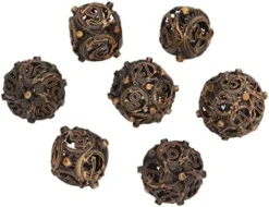 7Pcs Hollow Dice Kit,Copper Stool Portable Rolling Sculpting Metal Polygonal Dice Kit Suitable For Chessboard Games (Bloodstained) -Classic Board Game Shop 516UkEyr5HL. AC
