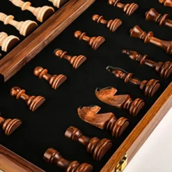 Chess Wooden Portable Chess Foldable Chess Board Luxury Exquisite Travel Toy Suitable For Children And Adults Interactive Games Chess Set (Size : X-Large) -Classic Board Game Shop 517M79jKF9L