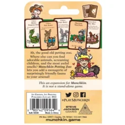 Steve Jackson Games Munchkin Petting Zoo Card Game (Mini-Expansion) | 30 Cards | Adults, Kids, & Family Game | Fantasy Adventure Roleplaying Game | Ages 10+ | 3-6 Players | Avg Play Time 120 Min -Classic Board Game Shop 518NtfXCzJL