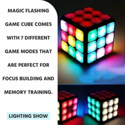 Rechargeable Magic Flashing 7 Activity Fun Cube Electronic Memory Game & Brain Training STEM Educational Cube, Focus & Attention Training, Handheld Game For Kids, Gift Toy For 6- 8 Yrs Boys & Girls -Classic Board Game Shop 518mGChU61L