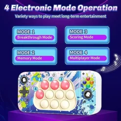 Pop Toys For Kids Adults, Electronic Fidget Light-up Sensory Games Travel Handheld Game Bubble Birthday Gifts For Age 8 9 10-12-18 Year Old Girl Boys (Blue) -Classic Board Game Shop 519T1E1S77L