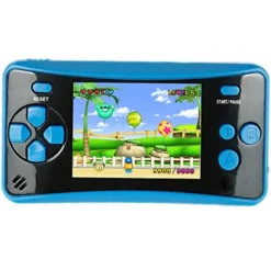 Portable Handheld Games For Kids 2.5" LCD Screen Game TV Output Arcade Gaming Player System Built In 182 Classic Retro Video Games Birthday For Your Boys Girls (Blue)