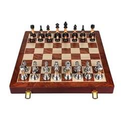 XXZY Chess Set Handmade Wooden Chess Game Special International Chess High-end Gift Box Set Folding Ornaments Excellent Travel Toys (Color : A)