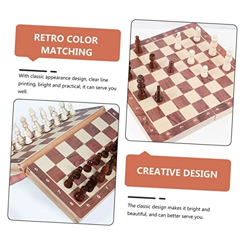 TOYANDONA 1 Set Magnetic Chess Kids Travel Toys Travel Set Toy For Kids Folding Chess Household Magnetic Chess Kids Accessory Parent-Child Wooden Training Set Wood Kids Wooden Toys 4 TOYANDONA 1 Set Magnetic Chess Kids Travel Toys Travel Set Toy For Kids Folding Chess Household Magnetic Chess Kids Accessory Parent-Child Wooden Training Set Wood Kids Wooden Toys - Image 4