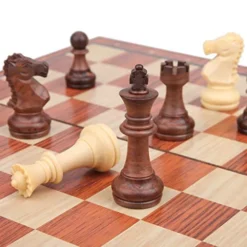 DCLINA Magnetic Travel Chess Set With Folding Wooden Chess Board International With Game Pieces Storage Bag Educational Toys For Kids And Adults -Classic Board Game Shop 51DVN7VoNiL