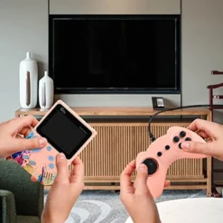 GENERIC Handheld Game Machine ,3-inch Large Screen 500 In One Handheld Computer Nostalgic Classic Children's Puzzle Toy Game Machine Big Screen,Gifts For Chrismas (Pink) -Classic Board Game Shop 51Dee0KU2nL