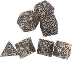 TOPINCN Solid Dices Toy Metal Polyhedron Clear Number Role Playing Rolling Dice Toy Set For Tabletop (Barrel Plated Bronze) -Classic Board Game Shop 51FozZJp4gL. AC