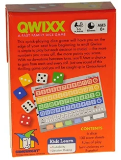 Deluxe Games And Puzzles QWIXX Dice Game, 2 Replacement Scoresheet Packs, RED Velvet Drawstring Pouch, Bundled Items -Classic Board Game Shop 51G7DwLzKXL