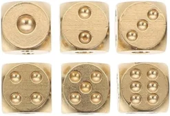 FOMIYES 6pcs Pub Golden Portable Game Props Scary Boyfriend Simple Craft Small Casino Dices Dice Novelty Toys Board Accessories Brass Entertainment Corner Table Role Square Poker -Classic Board Game Shop 51GY q1pdkL. AC
