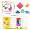 Travel Tangram Puzzle - Magnetic Pattern Block Book Road Trip Game Jigsaw Shape For Kids Toddlers Challenge IQ Educational Toy Gift Brain Teasers 360 Patterns【2 Set Of Tangrams】