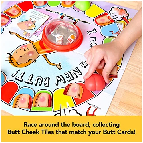 I Need A New Butt! The Game, Based On The Book With Butt Popper And Butt Cheek Tiles Fun Game For Family Game Night, For Kids Ages 5 And Up 4 I Need A New Butt! The Game, Based On The Book With Butt Popper And Butt Cheek Tiles Fun Game For Family Game Night, For Kids Ages 5 And Up - Image 4