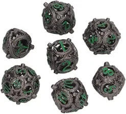 7Pcs Hollow Dice Kit,Copper Stool Portable Rolling Sculpting Metal Polygonal Dice Kit Suitable For Chessboard Games (Bloodstained) -Classic Board Game Shop 51KP2Xxe15L. AC