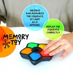 Light-Up Memory Game With Sounds - Electronic 5 Sequence Handheld Classic Brain Toy For Boys, Girls & Adults, Lightweight, Portable Gift For Kids 6 Light-Up Memory Game With Sounds - Electronic 5 Sequence Handheld Classic Brain Toy For Boys, Girls & Adults, Lightweight, Portable Gift For Kids -Classic Board Game Shop 51NFzXaJwXL