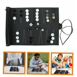 Operitacx 2 Sets Travel Backgammon Children Chess Toys Travel Games Backgammon Board Game Set Black Pu Leather Checkerboard Backgammon Sets For Kids Table Board Toys Small Table Chess Toys -Classic Board Game Shop 51NYAYcceZL