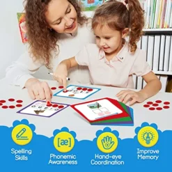 Torlam Elkonin Boxes Phonemic Awareness Phonics Games, Reading Spelling Sound Manipulatives Sight Word Flash Cards, Speech Therapy Toy Kindergarten Elementary Classroom Must Haves Homeschool Supplies -Classic Board Game Shop 51OjY3qEAkL