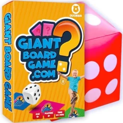 The Social Store Giant Outdoor Games For Kids 6-8 - Educational Card Game For Kids 5-7 With Jumbo Dice - | 250 Fun Challenges | Quick Set Up | Lawn & Floor | - Learning Board Trivia For Toddlers 4-8