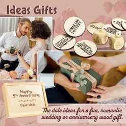 1DFAUL 5 Year Anniversary Wood Gift For Him Her, 5th Gifts Anniversary For Wife, Wooden Gifts For 5 Year Marriage Anniversary, Fifth Wedding Anniversary For Couple, Couples Ideas & Dice Box (5 Year) -Classic Board Game Shop 51R0t5WJoNL