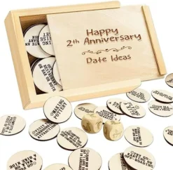 1DFAUL 5 Year Anniversary Wood Gift For Him Her, 5th Gifts Anniversary For Wife, Wooden Gifts For 5 Year Marriage Anniversary, Fifth Wedding Anniversary For Couple, Couples Ideas & Dice Box (5 Year) -Classic Board Game Shop 51RNSJXCh7L. AC
