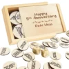 1DFAUL 5 Year Anniversary Wood Gift For Him Her, 5th Gifts Anniversary For Wife, Wooden Gifts For 5 Year Marriage Anniversary, Fifth Wedding Anniversary For Couple, Couples Ideas & Dice Box (5 Year)