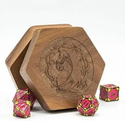 UDIXI Wooden DND Dice Box, Rectangle Wooden Dice Box For Dice Storage, Walnut Dice Box With Slide Lid (Sword) -Classic Board Game Shop 51TKx0L VXL. AC