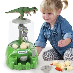 Mini Claw Machine Arcade Game | Dinosaur Toys Candy Grabber & Prize Dispenser Vending Machine Toy For Kids, With Music | Birthday & Christmas Gifts For Boys & Girls 3-10 Year Old