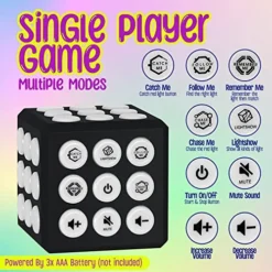 Light Up Cube Toy – Puzzle Game Machine-Memory Games For Kids Boys & Girls Ages 6 7 8 9 10-12 Years Old And Up – Holiday Or Birthday Gift Idea For Kids Teens – Top Travel Game (3x3x3 In) -Classic Board Game Shop 51VJ4Vp9XRL