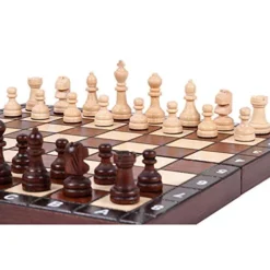 Wooden Travel Chess Set, Folding Portable Educational Toys, Gift For Boys Girls, 27x27cm -Classic Board Game Shop 51WvLuKdxrL