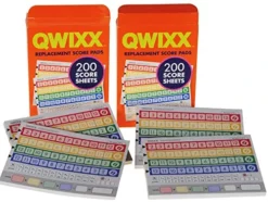 Deluxe Games And Puzzles QWIXX Dice Game, 2 Replacement Scoresheet Packs, RED Velvet Drawstring Pouch, Bundled Items -Classic Board Game Shop 51XgTf7d8CL