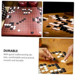 Hohopeti 1 Set Go Piece Travel Set White Accessories Travel Toys Classical Go Chess Pieces Travel Go Boards Pieces School Go Chess Supplies Flat Ceramic Beads Go Chess Stone Gobang Stone -Classic Board Game Shop 51Xgf0qfigL