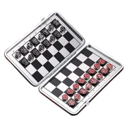 LANGWEI Chess Set, Magnetic Travel Pocket International Chess, Portable Leather Foldable Chessboard Alloy Piece Chessman Board Game Family Toy 10 LANGWEI Chess Set, Magnetic Travel Pocket International Chess, Portable Leather Foldable Chessboard Alloy Piece Chessman Board Game Family Toy -Classic Board Game Shop 51aeno2qpbL
