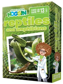 Professor Noggin's Reptiles And Amphibians Trivia Card Game - An Educational Trivia Based Card Game For Kids - Trivia, True Or False, And Multiple Choice - Ages 7+ - Contains 30 Trivia Cards
