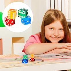 FOMIYES Mini Toys Liars Dice Educational 4Pcs Precision Acrylic Dices 19mm Casino Craps Dice With Razor Edges And Corners Entertainment Dies Set Game Pieces For RPG Poker Cars Suit Car Toys