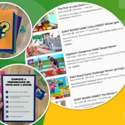 The Social Store Giant Outdoor Games For Kids 6-8 - Educational Card Game For Kids 5-7 With Jumbo Dice - | 250 Fun Challenges | Quick Set Up | Lawn & Floor | - Learning Board Trivia For Toddlers 4-8 -Classic Board Game Shop 51b281jodHL