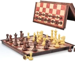 SIMPLEWIN Magnetic 3 In 1 Chess Checkers Backgammon Set, Magnetic Chess Travel Magnet Chess With Folding Case -Classic Board Game Shop 51bO0UkTTL. AC