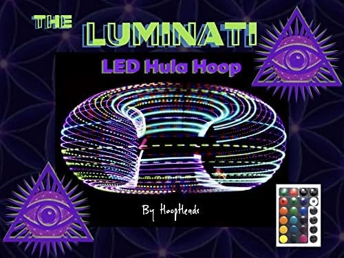 HoopHeads Luminati LED Hula Hoop With Remote 32 Unique Colors, Modes, And Effects - 44+ Bold Bright LEDs (28" Diameter - 5/8" HDPE) 9 HoopHeads Luminati LED Hula Hoop With Remote 32 Unique Colors, Modes, And Effects - 44+ Bold Bright LEDs (28" Diameter - 5/8" HDPE) - Image 9