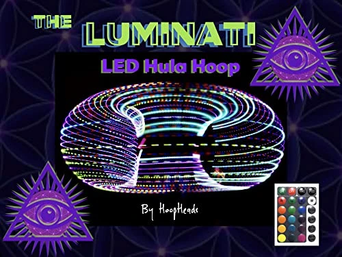 HoopHeads Luminati LED Hula Hoop With Remote 32 Unique Colors, Modes, And Effects - 44+ Bold Bright LEDs (28" Diameter - 5/8" HDPE) 1 HoopHeads Luminati LED Hula Hoop With Remote 32 Unique Colors, Modes, And Effects - 44+ Bold Bright LEDs (28" Diameter - 5/8" HDPE)
