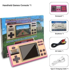 EASEGMER Handheld Games For Kids, Built-in 198 Retro FC Video Games, 3 Inch Portable Video Games Player Best Kids Electronic Gift Toys For Boys Ages 4-12 (Pink) -Classic Board Game Shop 51dzDv0xYoL