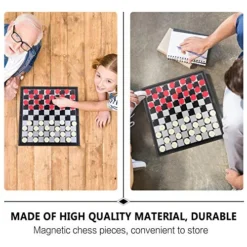 NUOBESTY Magnetic Chinese Checkers Checkers Board Game Travel Magnetic Chess Dominoes Backgammon Interactive Intelligence Trainer Game For Kids Children Checkers Game Adults -Classic Board Game Shop 51eLRJN9yGL