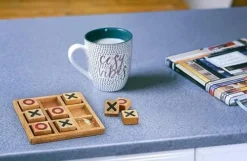 Tic Tac Toe Wooden Board Game, Table Toy Player Room Decor Tables Family XOXO Decorative Pieces Adult Rustic Kids Play Travel Backyard Discovery Night Level Drinking Romantic Decorations.