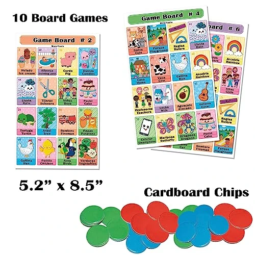 More Fiesta Bilingual Bingo Game Set In English And Spanish, Mexican Bingo For 10 Players - 10 Boards, Full Deck Of Cards And Chips 2 More Fiesta Bilingual Bingo Game Set In English And Spanish, Mexican Bingo For 10 Players - 10 Boards, Full Deck Of Cards And Chips - Image 2