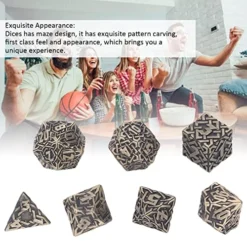 TOPINCN Solid Dices Toy Metal Polyhedron Clear Number Role Playing Rolling Dice Toy Set For Tabletop (Barrel Plated Bronze) -Classic Board Game Shop 51fx0WtV8OL