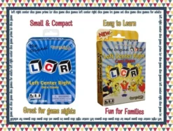 George & Company LCR Left Right Center Dice Game Prime 2-Pack Bundle | Original LCR Left Center Right Dice Game (Blue Tin) + New LCR Card Game | George And Company Left Center Right Game -Classic Board Game Shop 51kaXyVCPUL