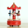 Floralby Windup Wooden Music Box Merry-Go-Round Musical Toy Birthday Christmas Valentines Gift