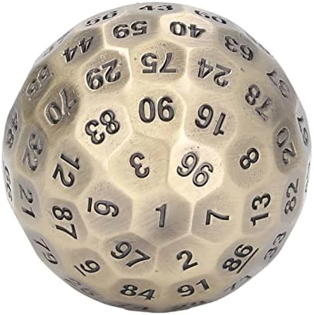 SOFW D100 Number Dice, Wear Resistant 2.0in Diameter Game Toys Heavy Duty Polyhedral Random Metal D100 Dice With Bag For Over 14 Years Old (Brass Color) 6 SOFW D100 Number Dice, Wear Resistant 2.0in Diameter Game Toys Heavy Duty Polyhedral Random Metal D100 Dice With Bag For Over 14 Years Old (Brass Color) - Image 6