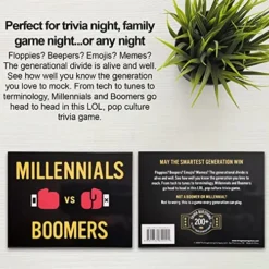 The Imagineering Company Millennials Vs Boomers | Trivia Card Game For Ages Where Smartest Generation Wins | More Than 200 Trivia Question Cards To Test Your Generational IQ (Millennials Vs Boomers) -Classic Board Game Shop 51lrL1w3mUL
