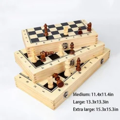 Chess Game Solid Wood Magnetic Travel Chess Set With Folding Chess Board Educational Toys For Kids And Adults International Chess Gift (Size : X-Large)